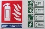 Dry powder extinguisher ID sign