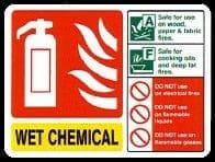 Wet chemical extinguisher ID sign